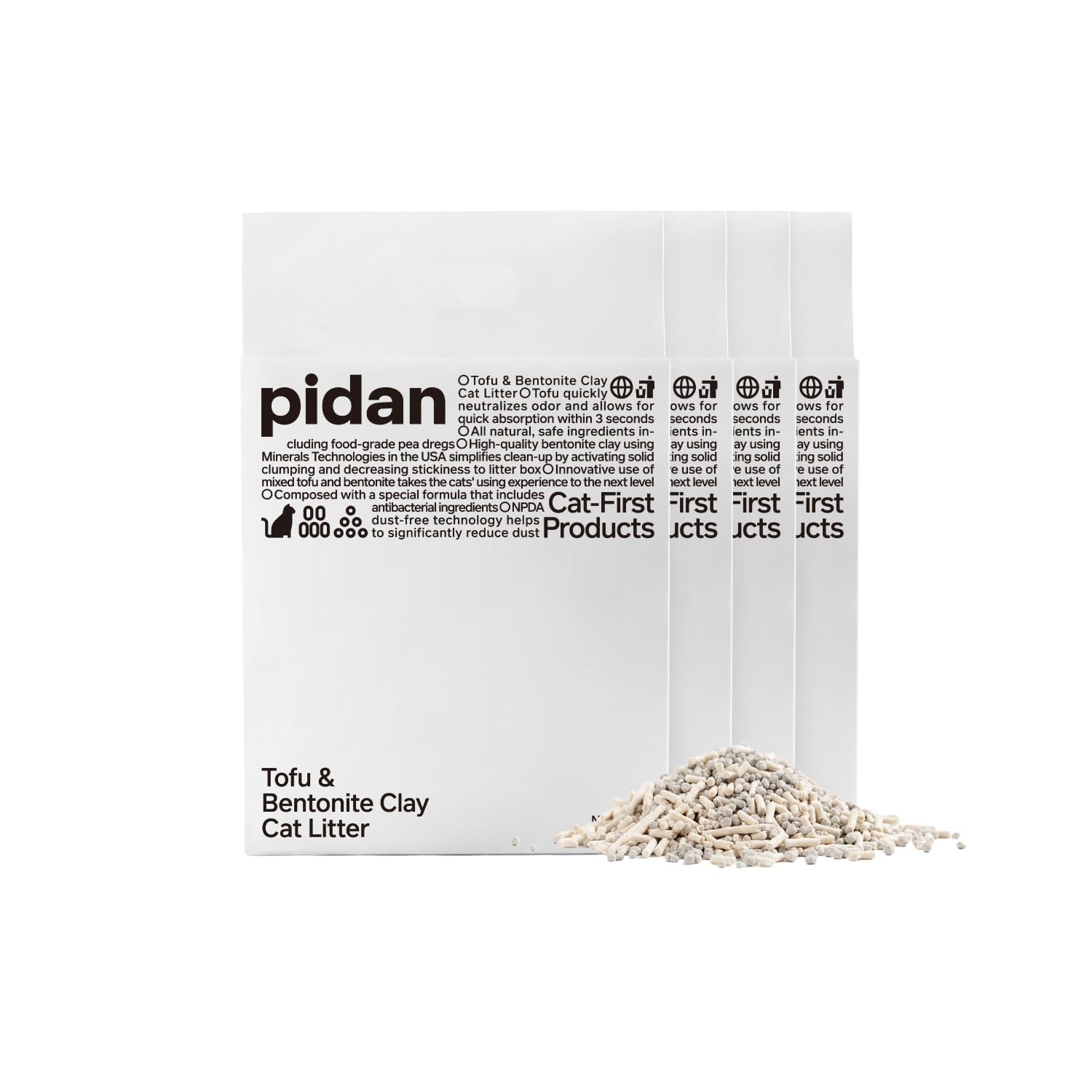 Pidan Mix Cat Litter bags show packaging for easy storage.