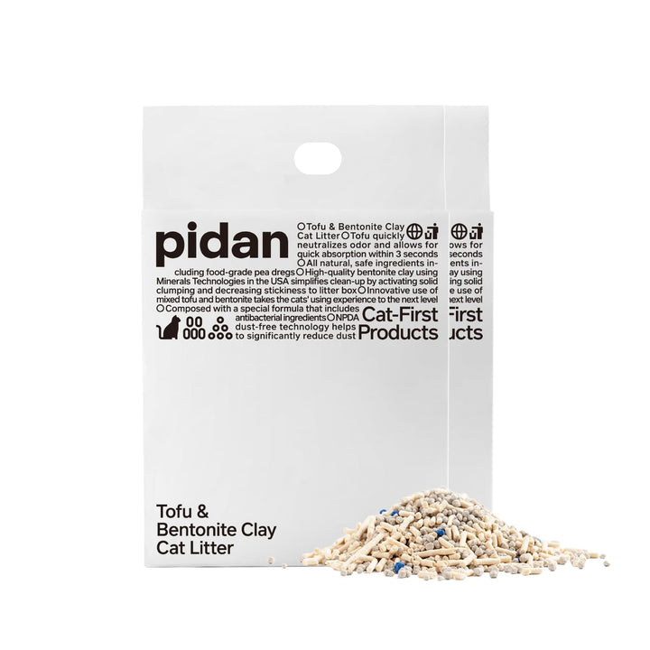 Pidan Mix Cat Litter packaging showing odor control and two-bag setup.