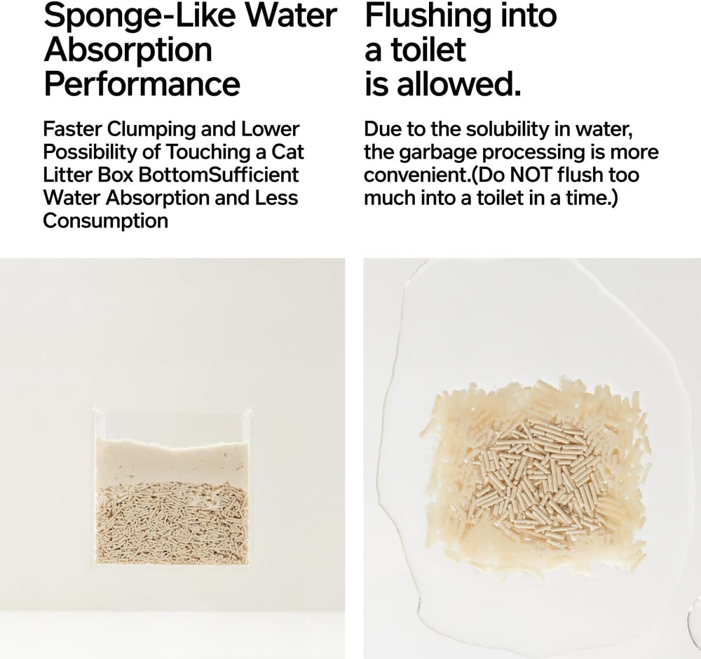 Pidan tofu cat litter appears nearly dust-free for a cleaner home environment.