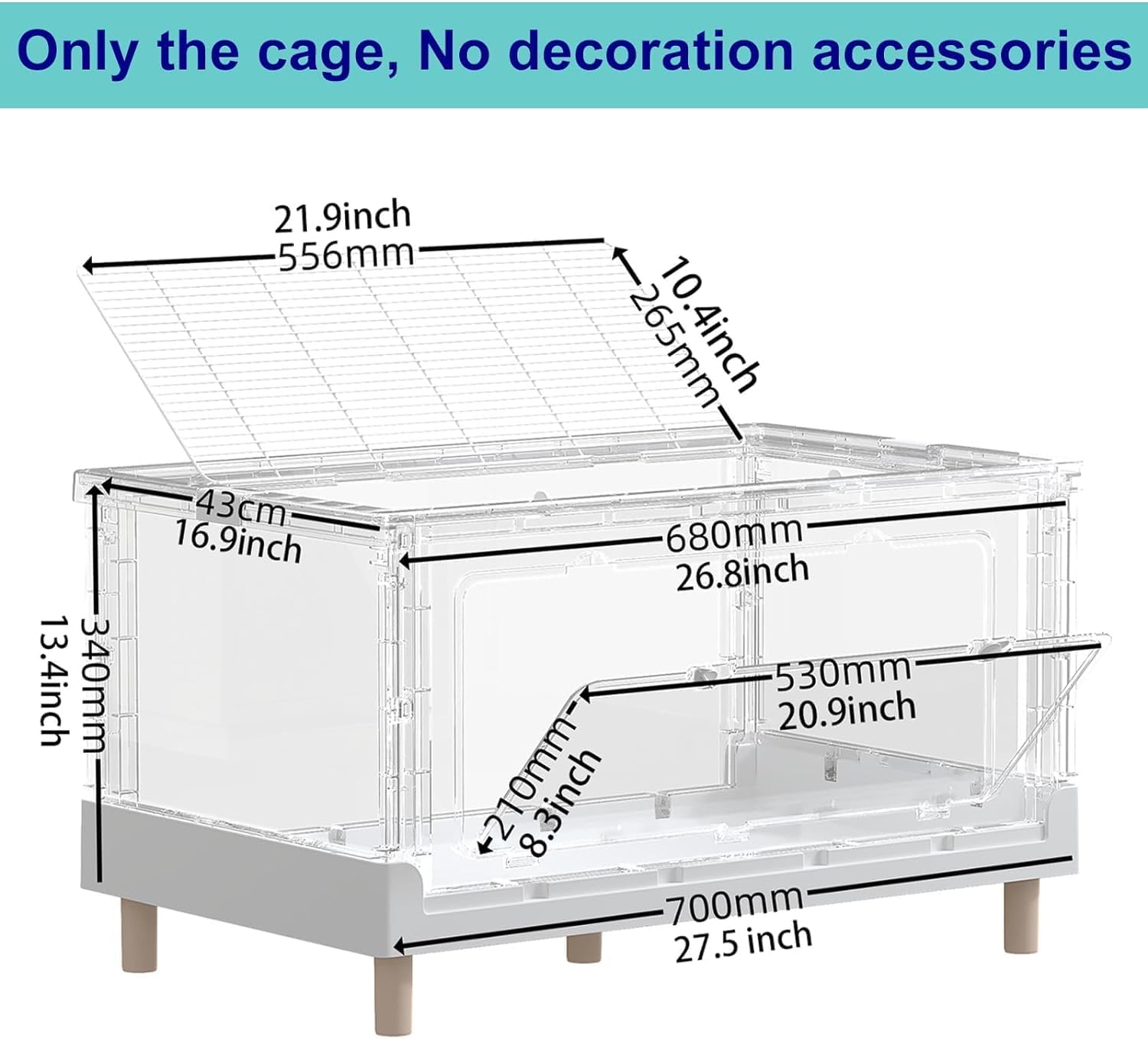PIDINUK hamster cage deep base helps keep bedding contained.
