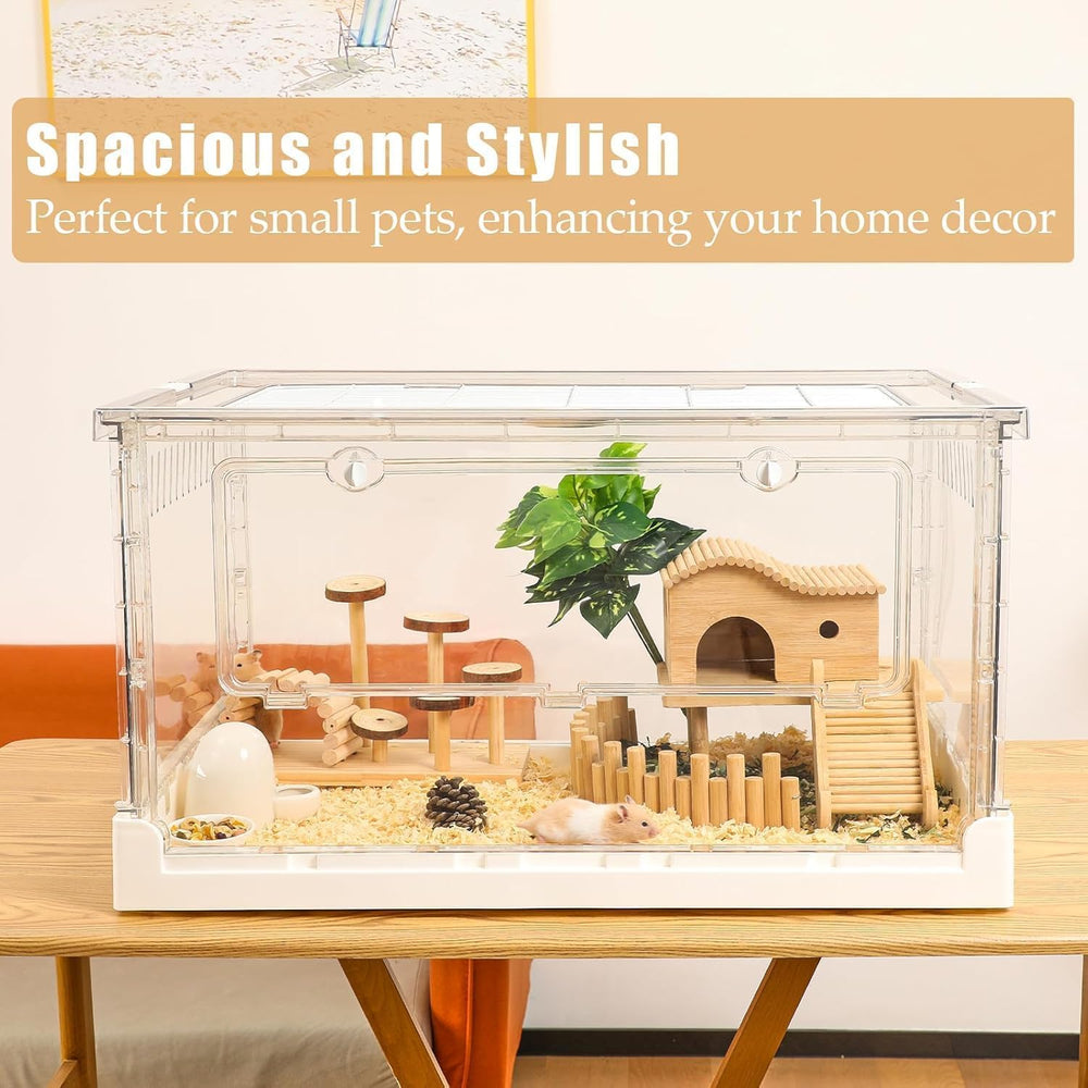 PIDINUK hamster cage spacious interior supports enrichment setups.