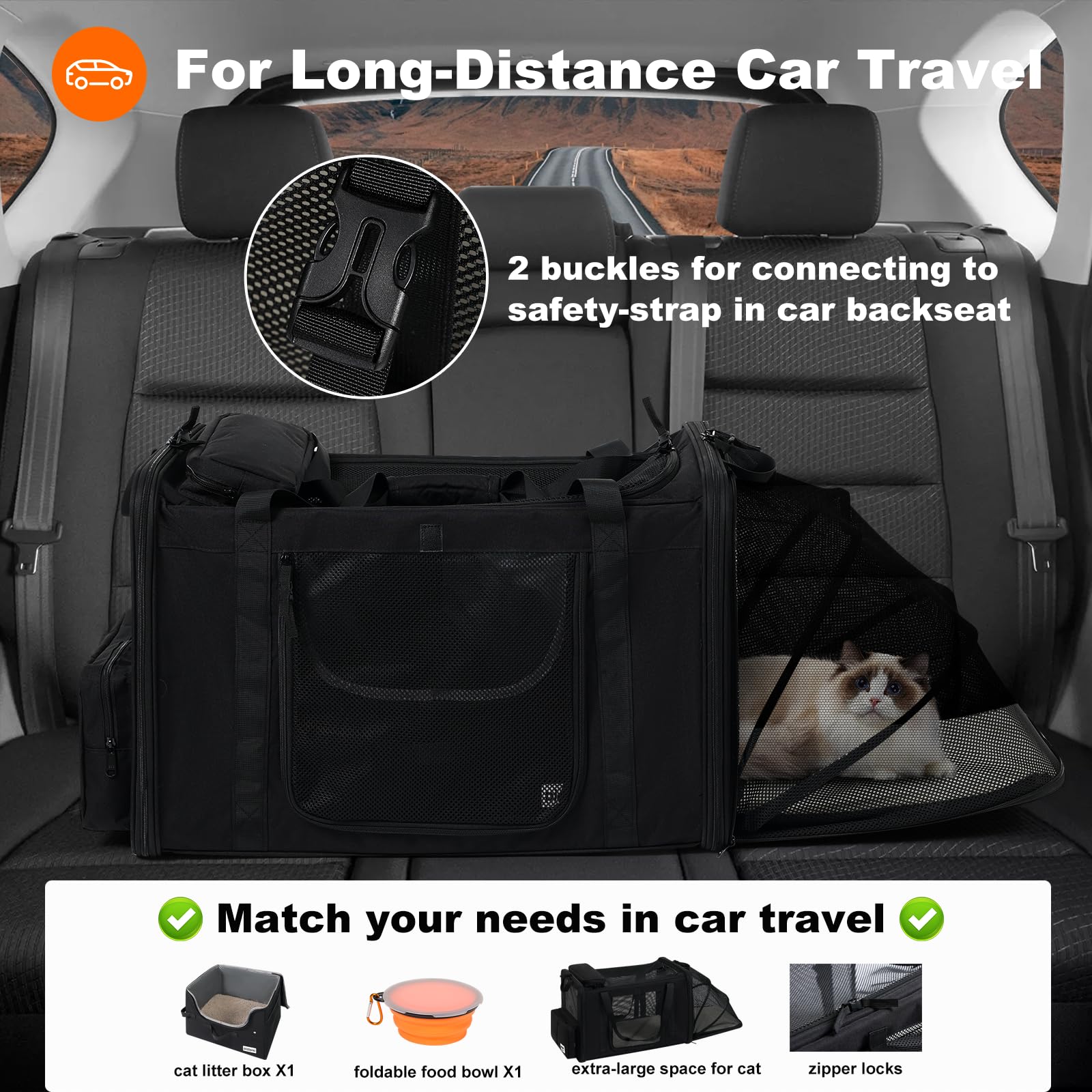 Pidipiti back-seat setup enables comfortable car positioning.