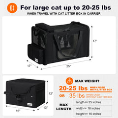 Pidipiti cat litter box inside carrier demonstrates tidy travel setup.