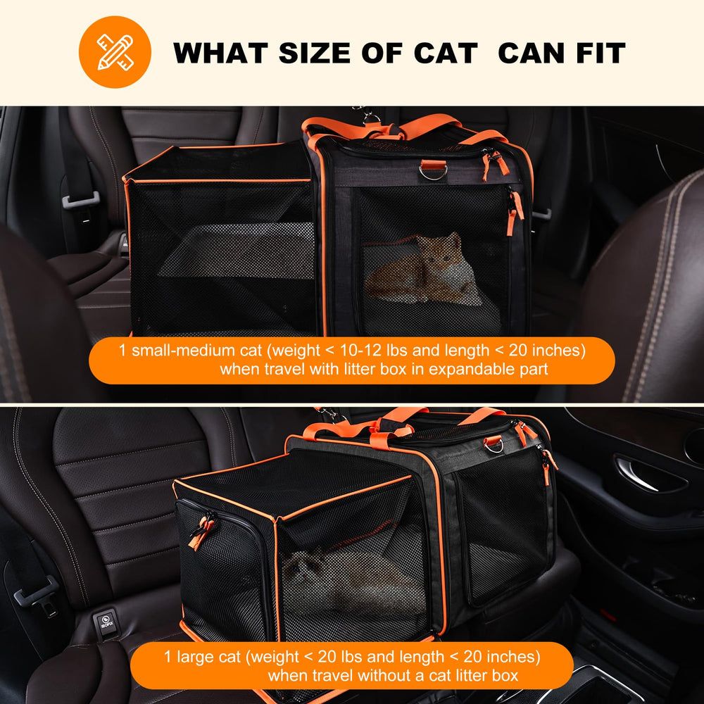 Pidipiti portable cat litter box cover keeps litter contained and tidy inside the car.