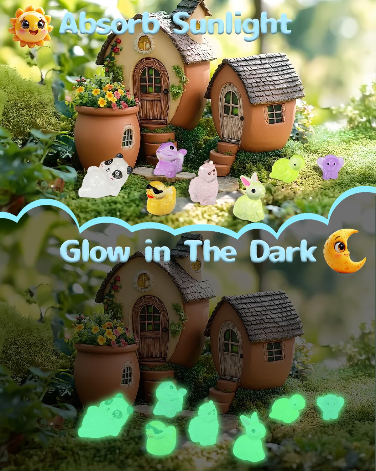 Piemow waterproof resin figures: durable for outdoor fairy garden setups.