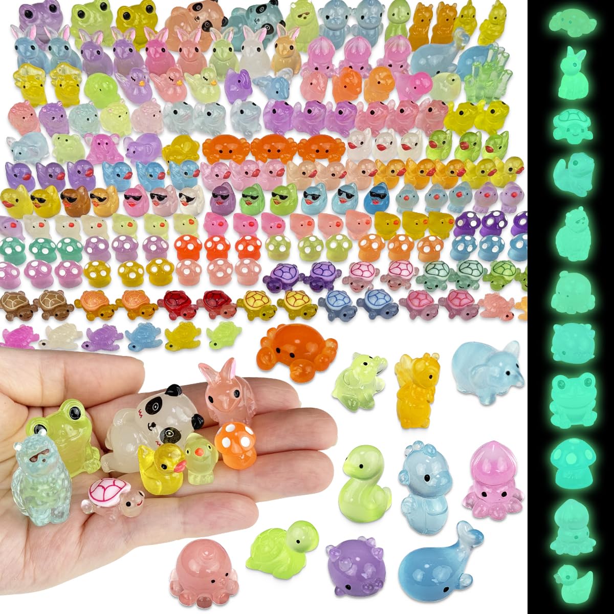 Piemow mini resin animals collection: vivid figures for fairy gardens and tiny displays.