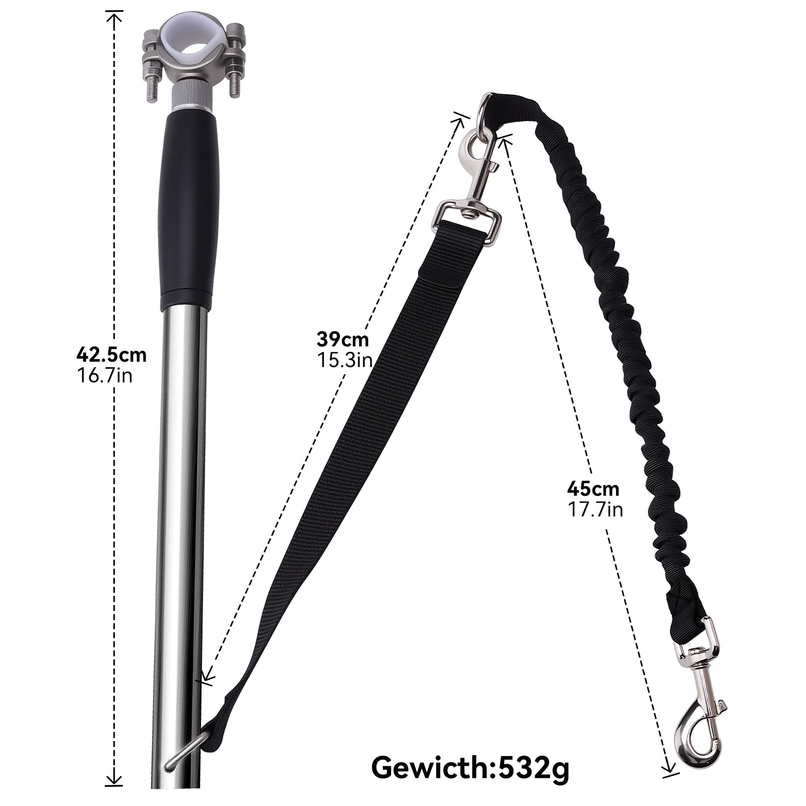 Pietenjoy instant leash connection system enabling quick stops while riding