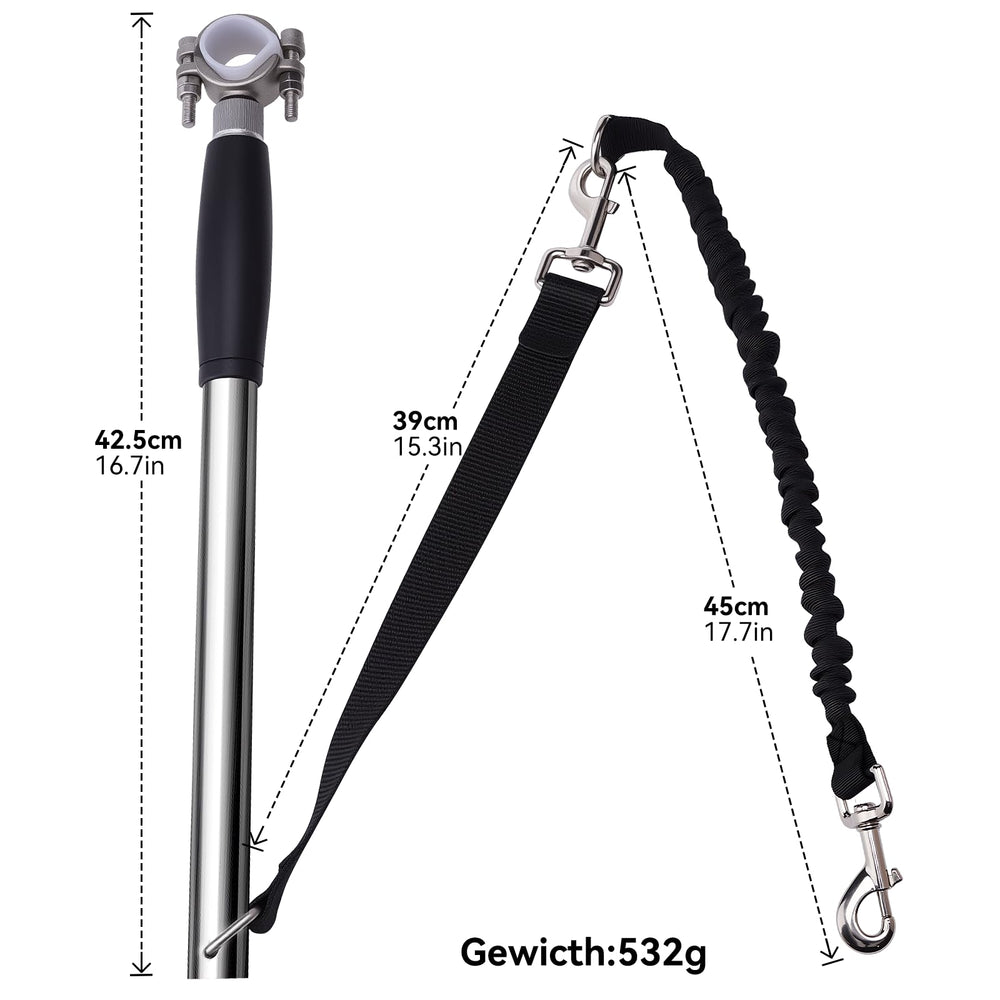 Pietenjoy instant leash connection system enabling quick stops while riding