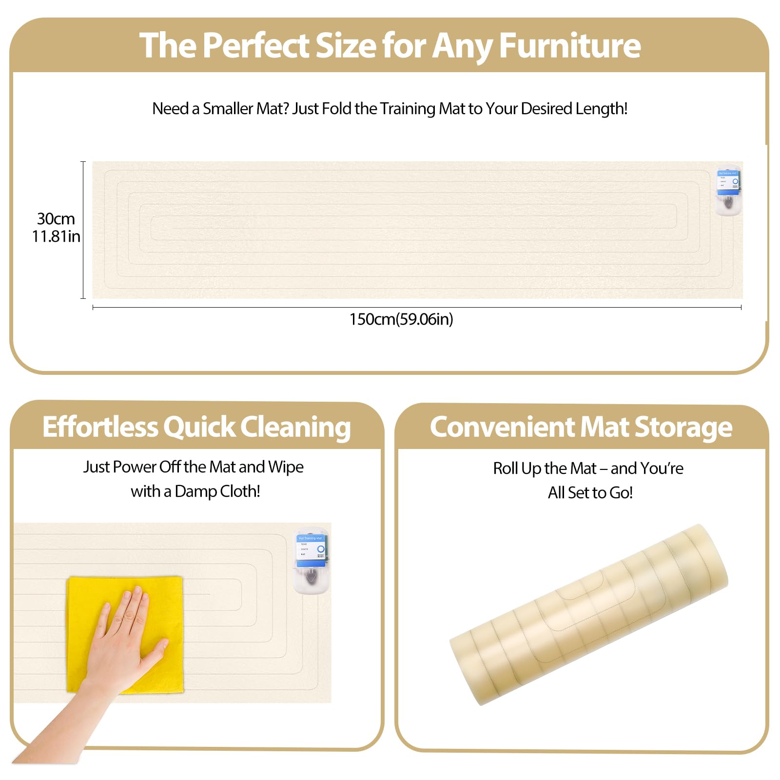 Pietenjoy mat protects furniture from claws with durable, water-resistant surface.