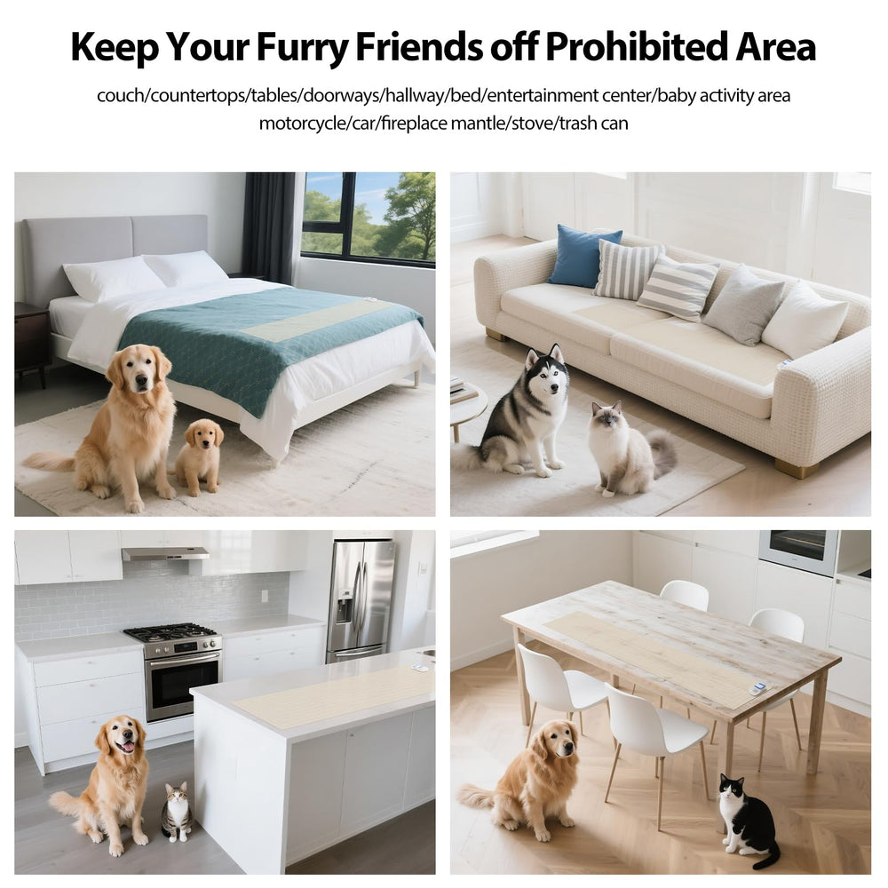 Pietenjoy Pet Shock Mat on sofa side view with anti-slip backing for secure placement.
