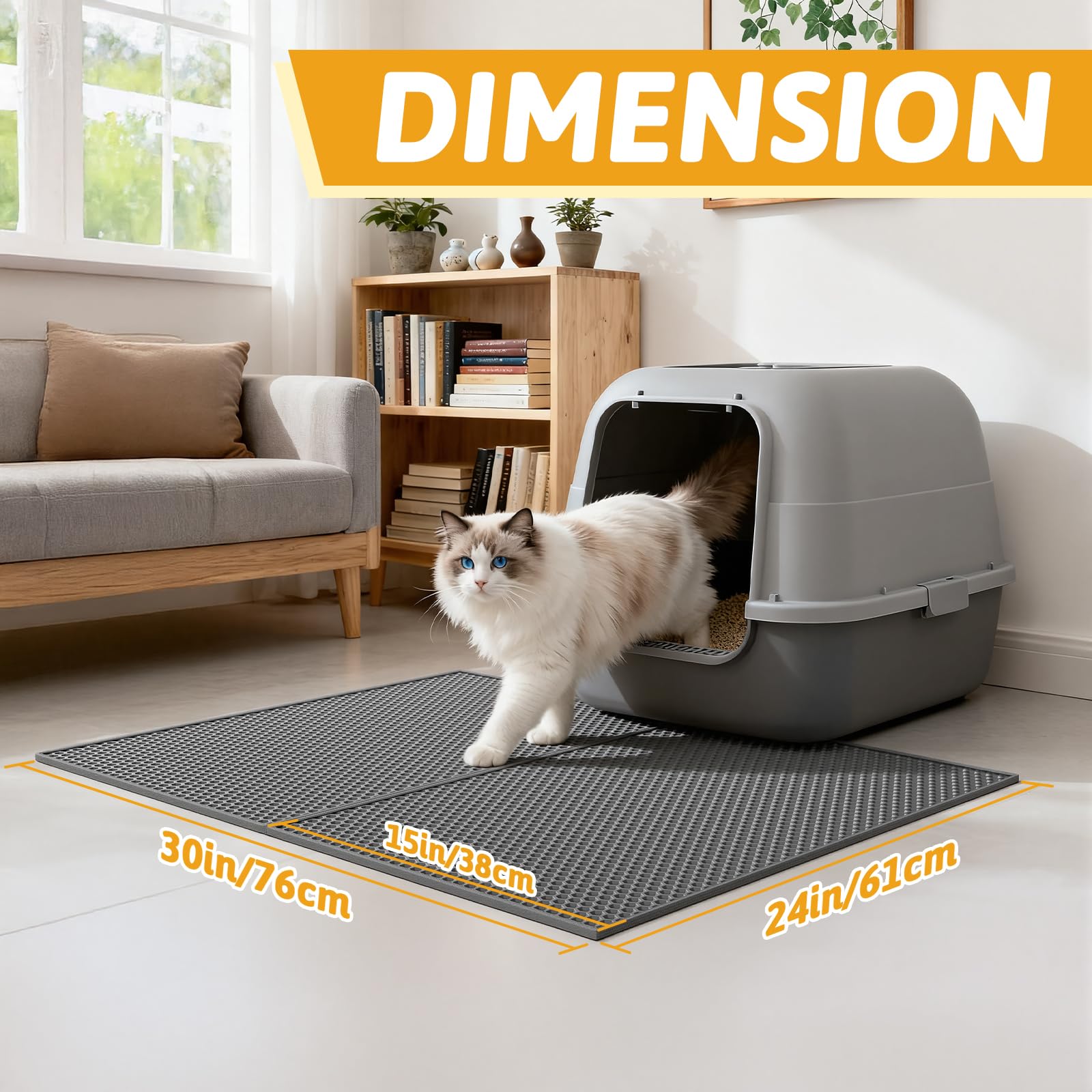 Pieviev 2-pack enhances cleanliness by reducing litter tracking around the box.