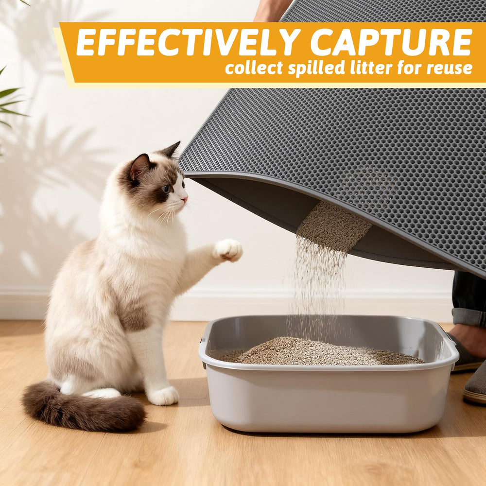 Pieviev anti-tracking edge helps keep litter contained at the entry.