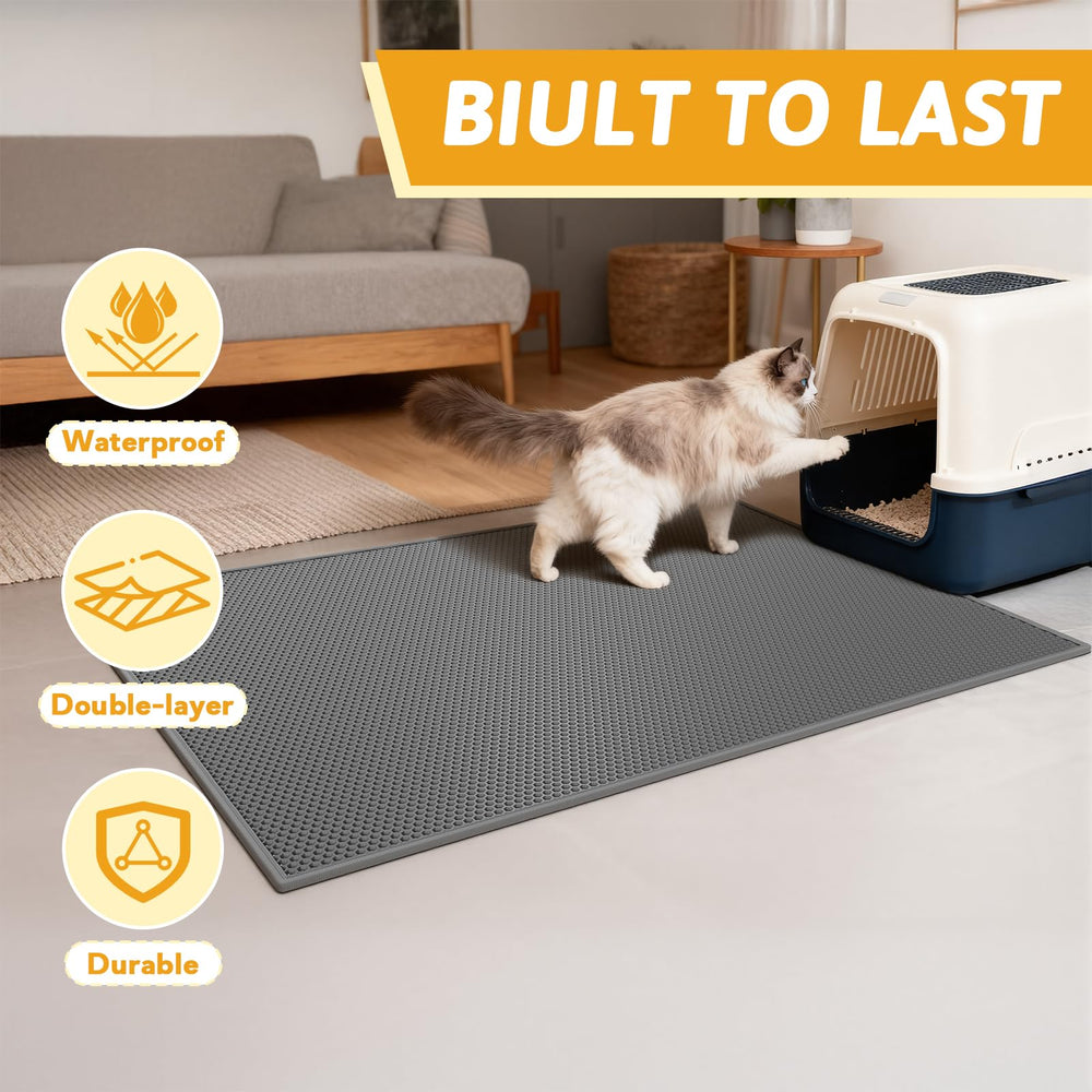 Pieviev gray color mat blends with home decor and hides debris.