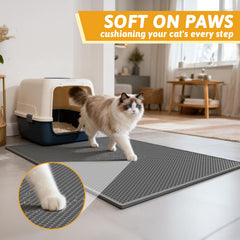 Pieviev honeycomb top layer captures loose litter efficiently.