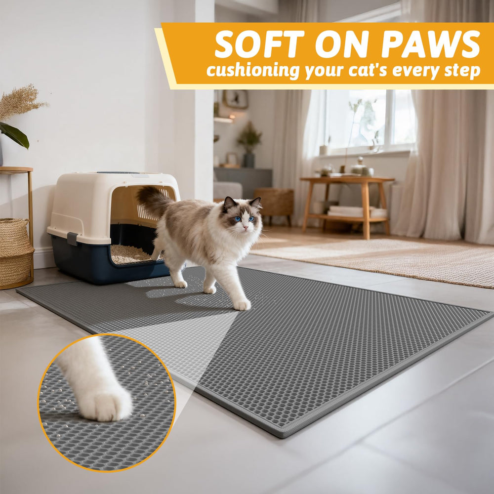 Pieviev soft paws design comforts cats while catching litter efficiently.