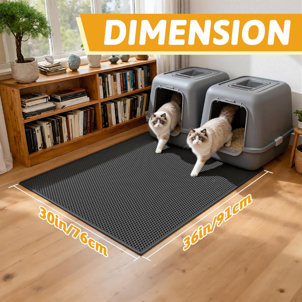 Pieviev litter mat bottom layer is waterproof to protect floors.