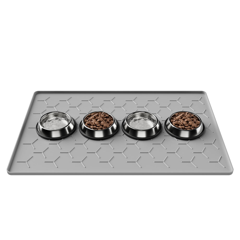 Pieviev dog cat food mat with raised edge containing spills for a clean floor