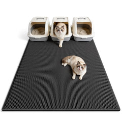 Pieviev double-layer honeycomb litter mat catches stray litter and keeps floors clean.