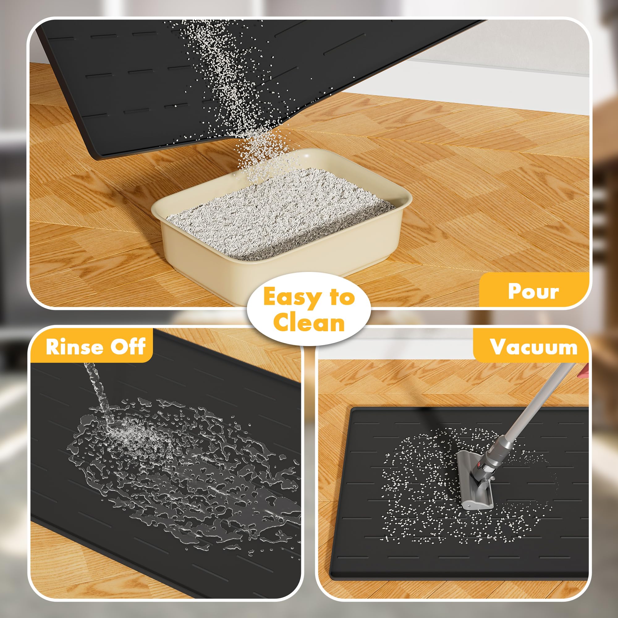 Easy to clean Pieviev mat by shaking or rinsing away debris