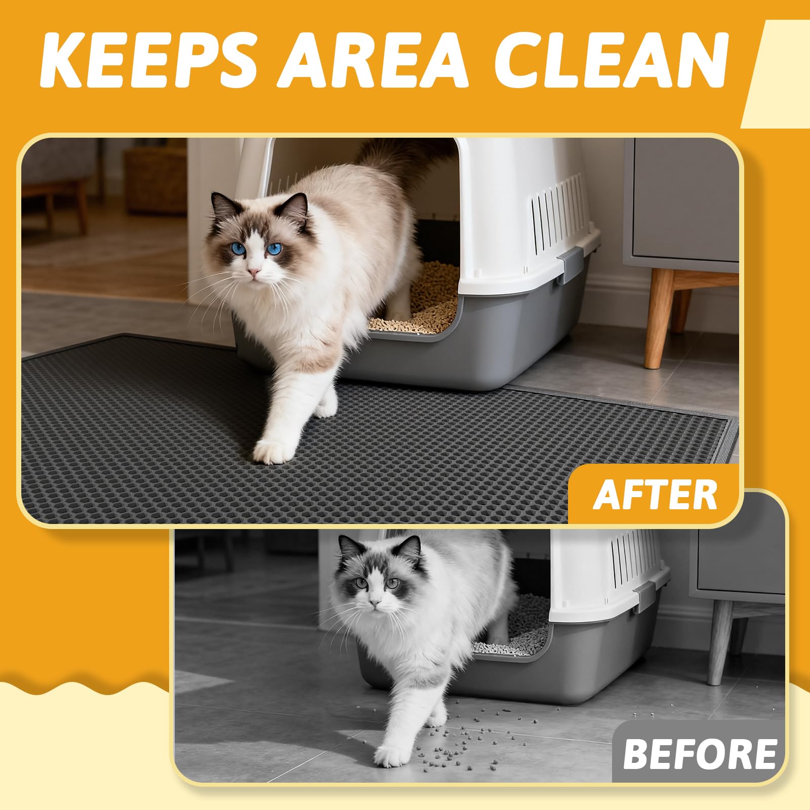 Pieviev EVA soft-washable cat mat is easy to clean and maintain.