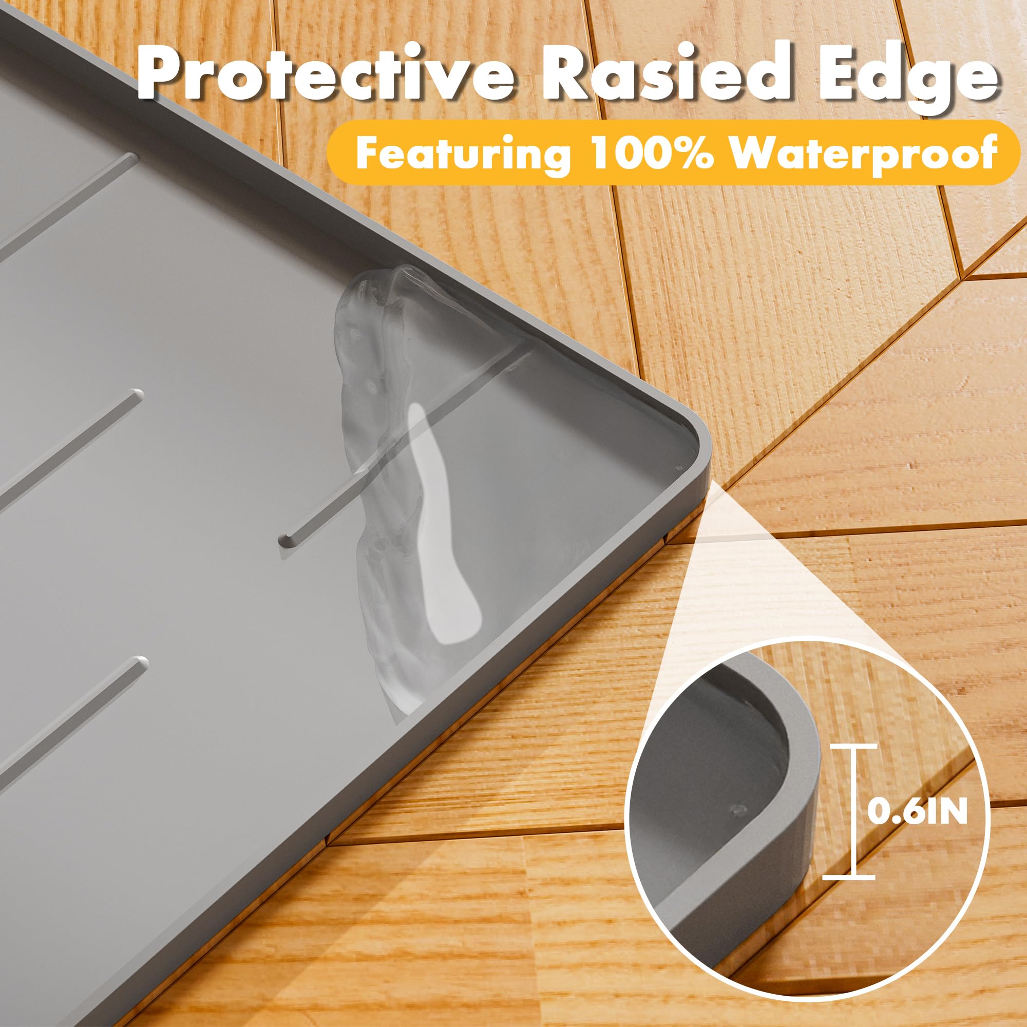 Pieviev waterproof-back mat stays in place during use.
