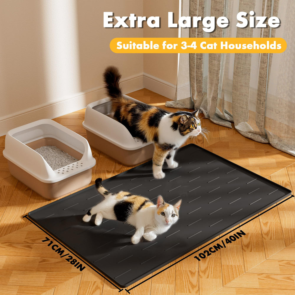 Pieviev silicone cat litter mat versatile under bowls or as resting mat.