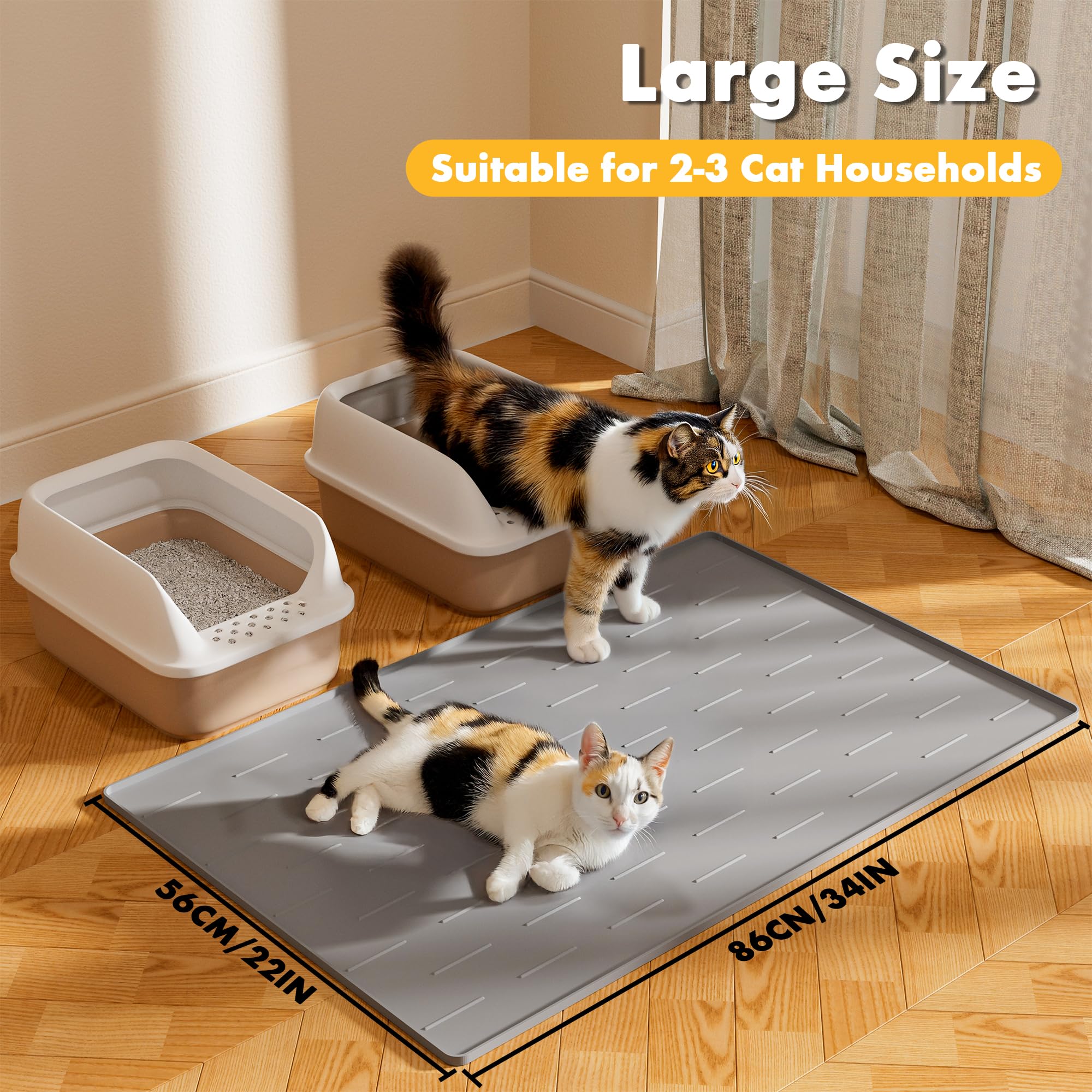Pieviev large 34x22 mat traps litter efficiently.