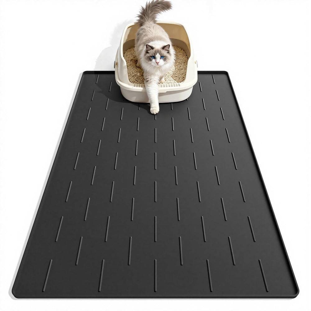 Pieviev silicone cat litter trapping mat with raised design catches litter from paws and reduces mess