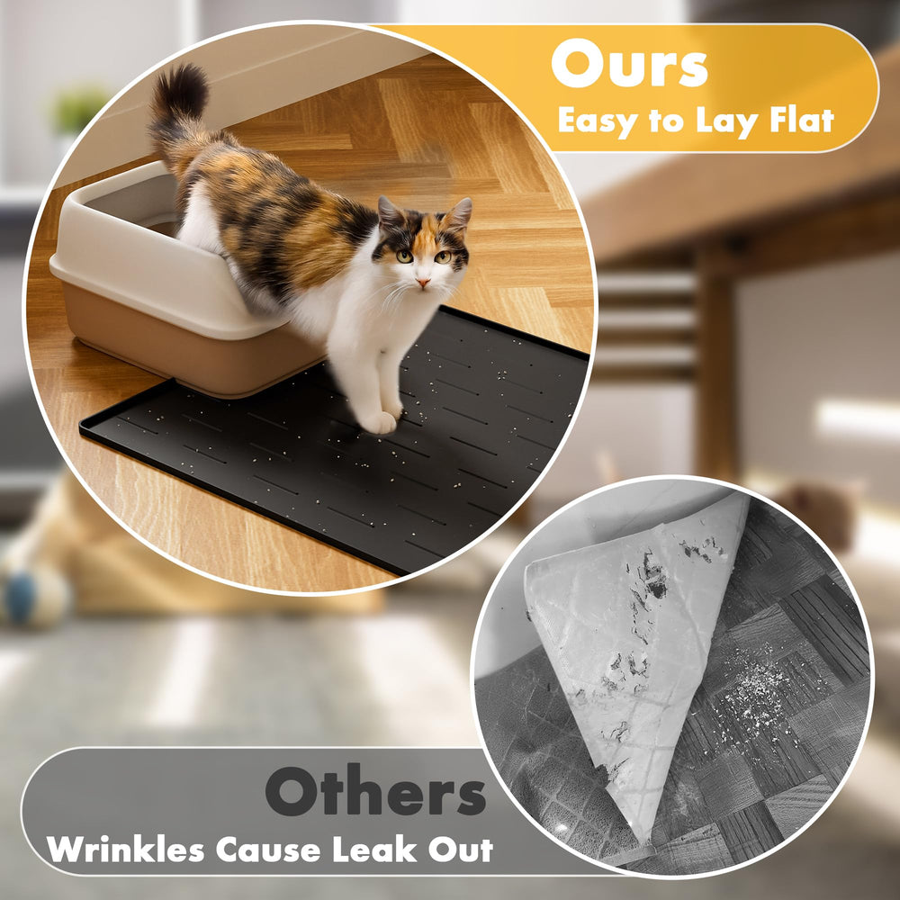 Waterproof edge on Pieviev mat protects floors from spills up to 0.4 inches
