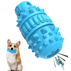 PIFFZEDO azure dog toy front view for medium chewers, safe and durable.