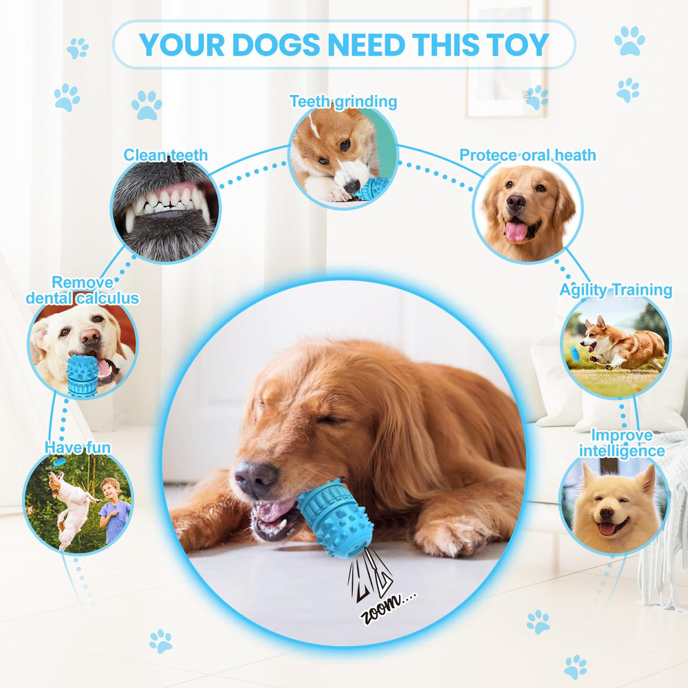 PIFFZEDO azure dog toy milk flavor entices longer chewing sessions.