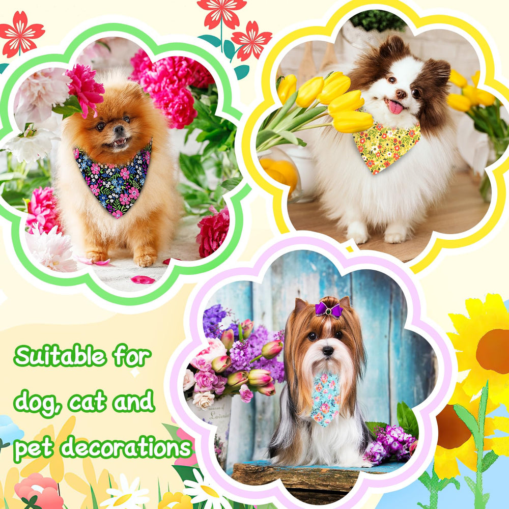 Piklodo multicolor flower bandana pack 02 ideal as quick pet fashion upgrade.