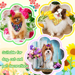 Piklodo multicolor flower bandana pack 02 ideal as quick pet fashion upgrade.