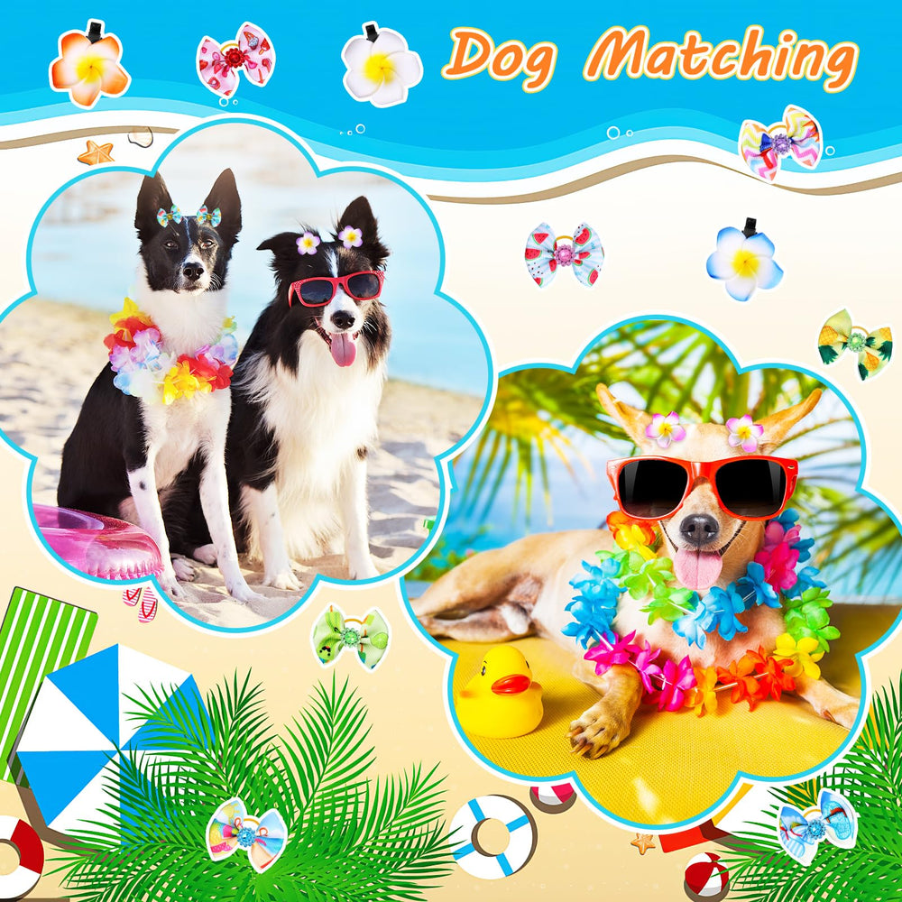 Piklodo colorful dog bows set adds versatile seasonal looks