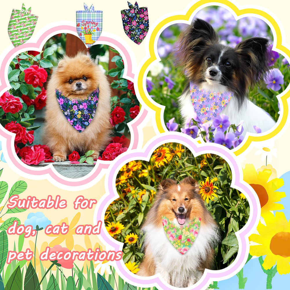 Piklodo floral dog bandanas soft material and comfortable fit.