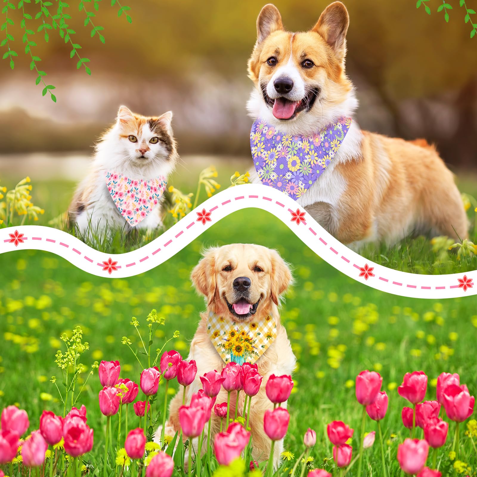 Piklodo grooming-ready bandana set 06 for grooming shops and pets.