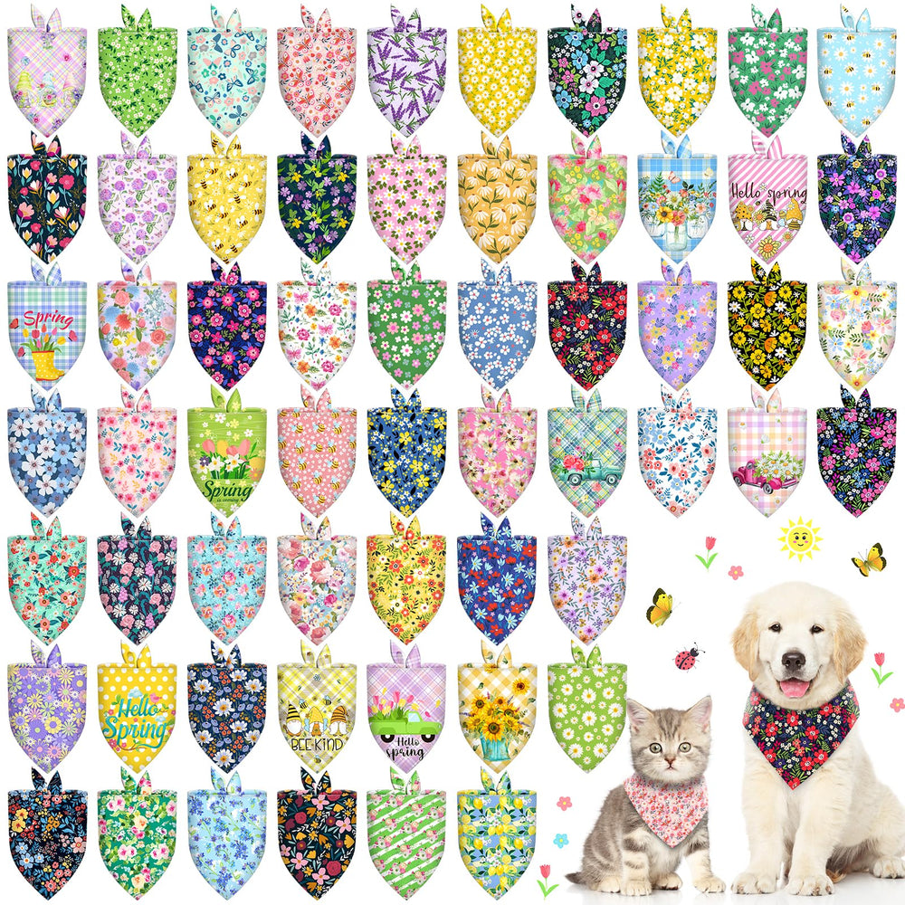 Piklodo spring dog bandanas with a variety of patterns for everyday cute looks.
