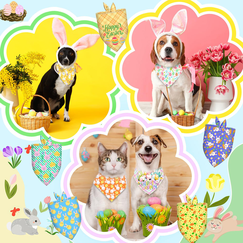 Piklodo bunny-pattern dog bandana adds festive charm for Easter moments