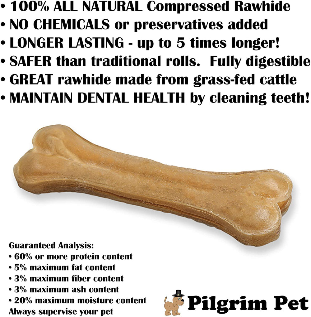 Close-up texture of Pilgrim Pet compressed rawhide for durability