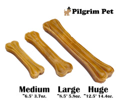 Pilgrim Pet safe, digestible chews for all dog sizes during chew time.