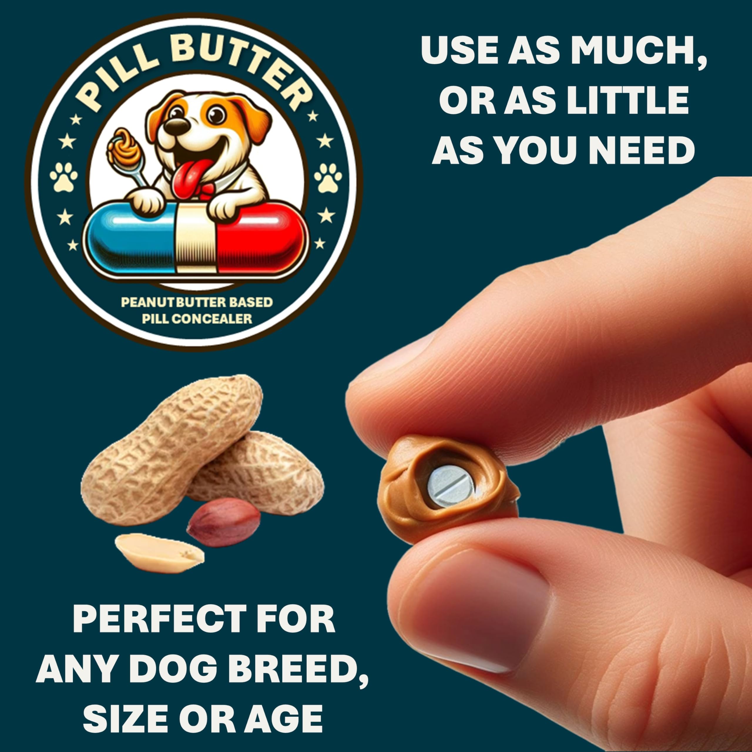 Pill Butter brand label close-up emphasizing quality ingredients.