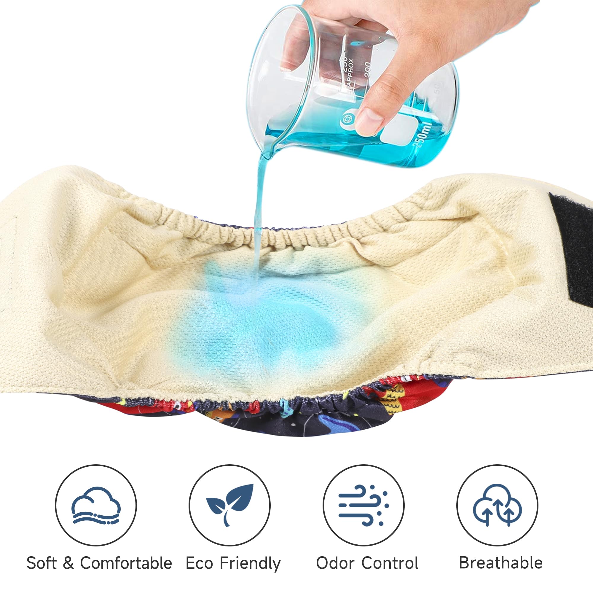 Pilviset Dino L belly band with adjustable Velcro showcases breathable comfort.