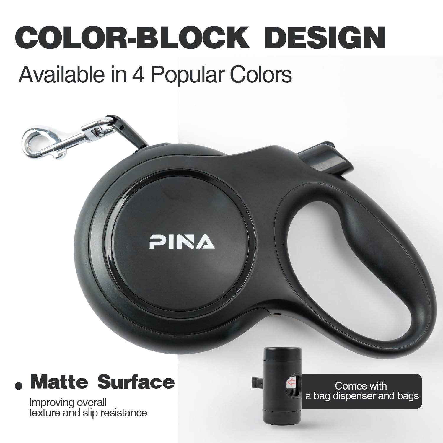 Pina rust-proof swivel hook ensures secure attachment and easy transitions