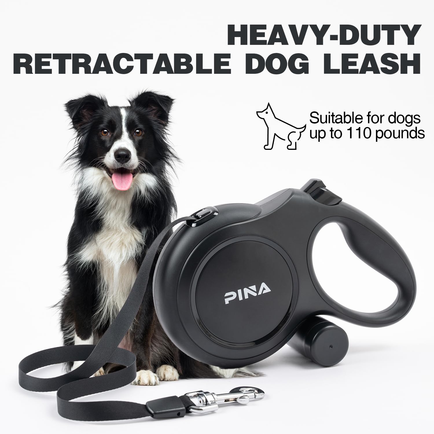 Pina 360-degree tangle-free retraction keeps leash smooth during runs