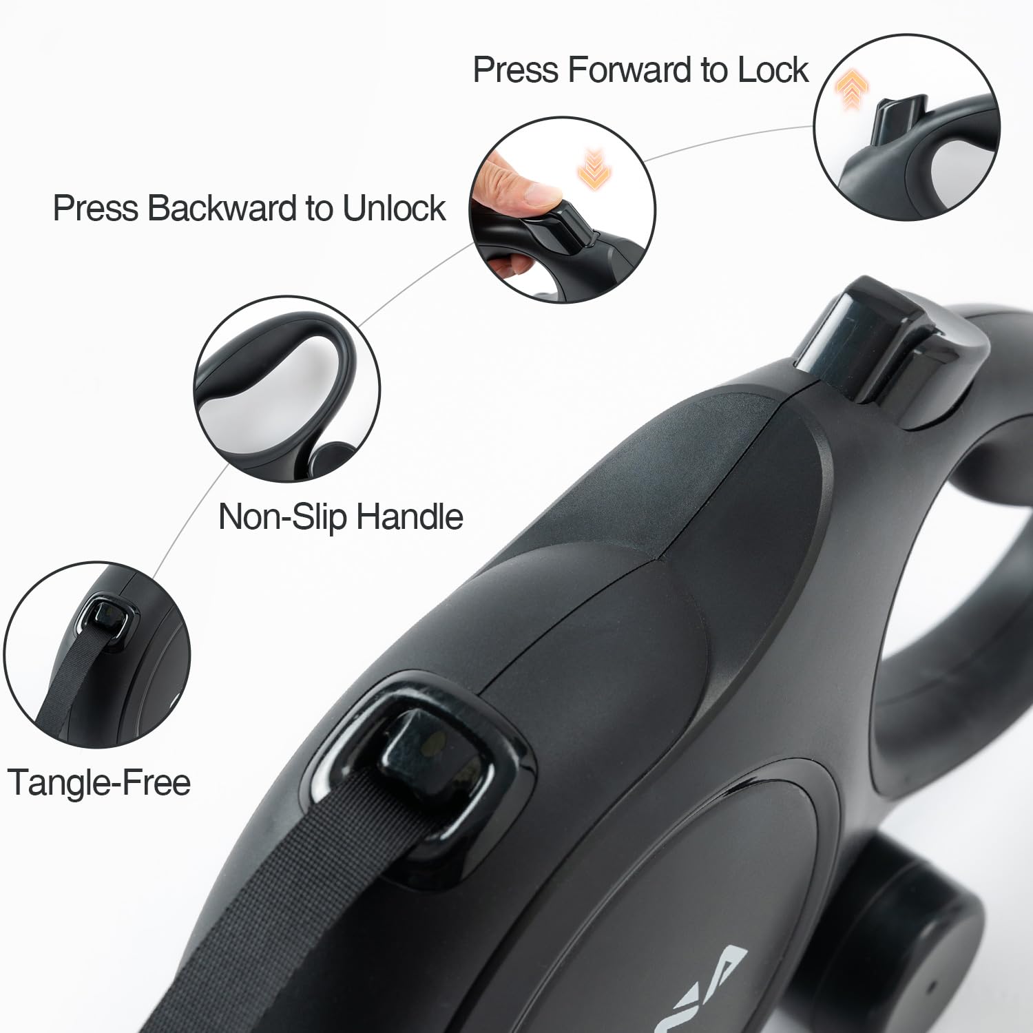 Pina one-handed brake and pause for quick, safe stops