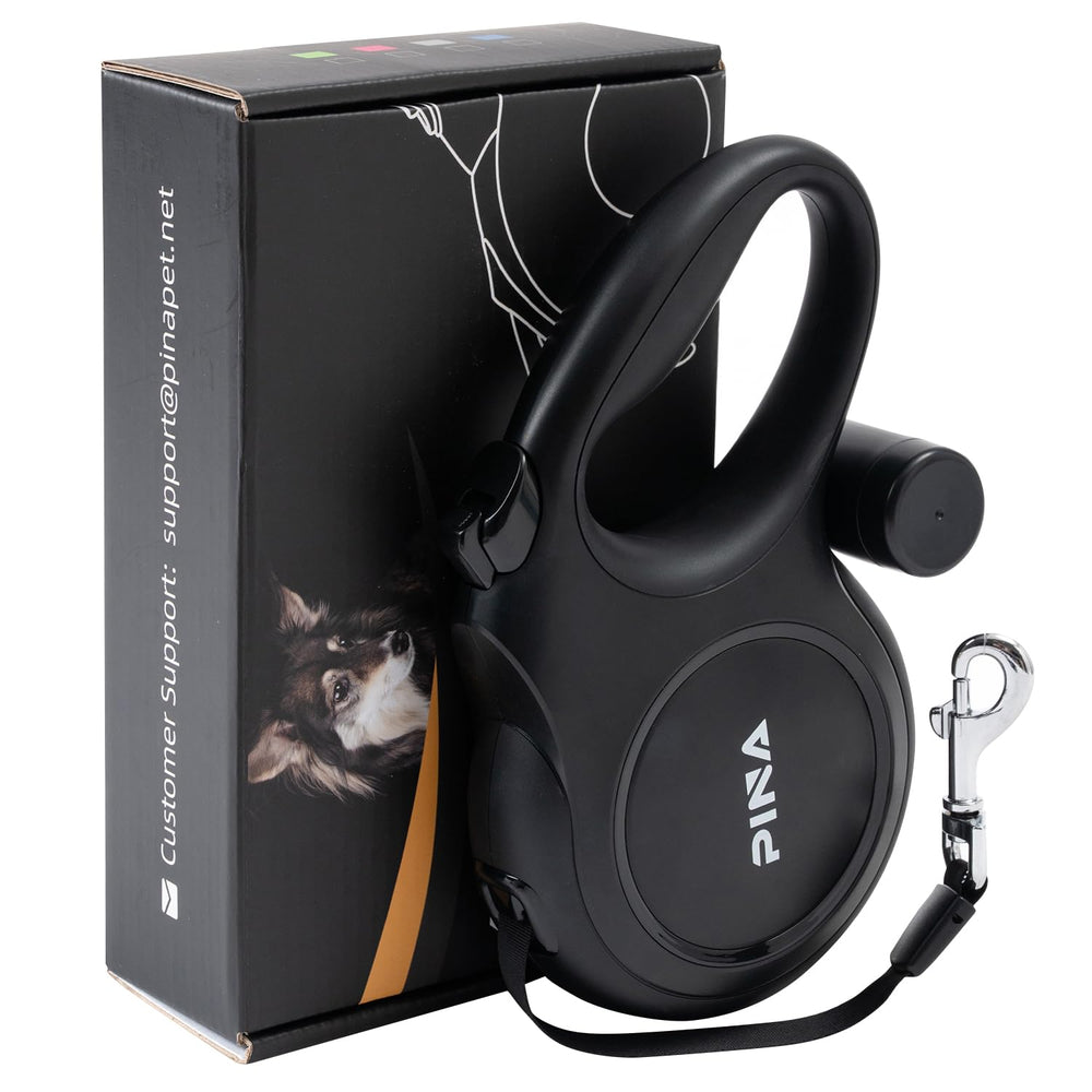 Pina 26ft retractable leash in use for controlled exploration