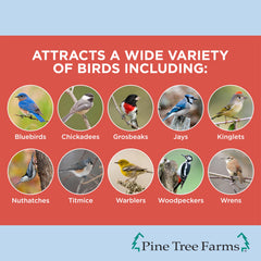 Pine Tree Farms seed log almonds close-up to attract birds