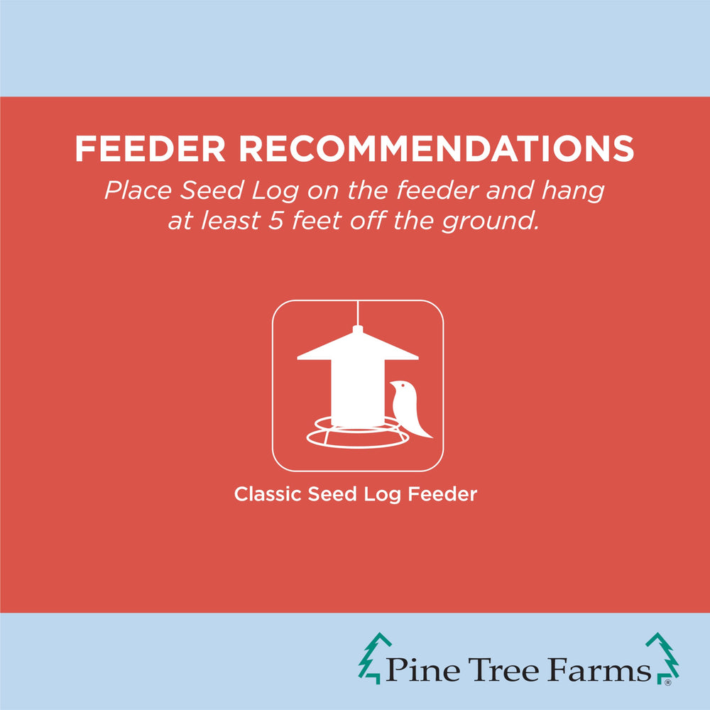 Pine Tree Farms woodpecker feeder setup on a garden post