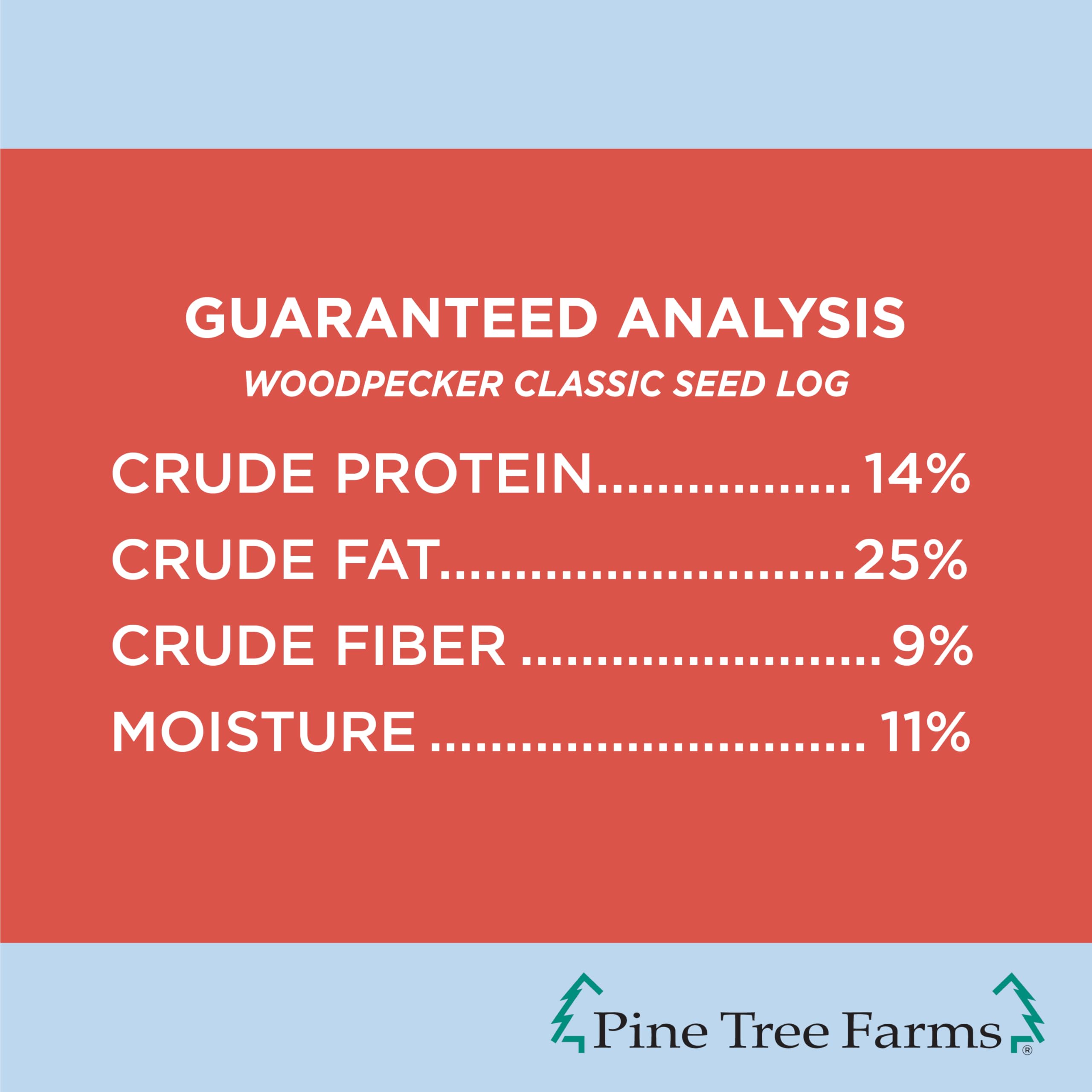 Pine Tree Farms 36oz seed log packaging shown for reference