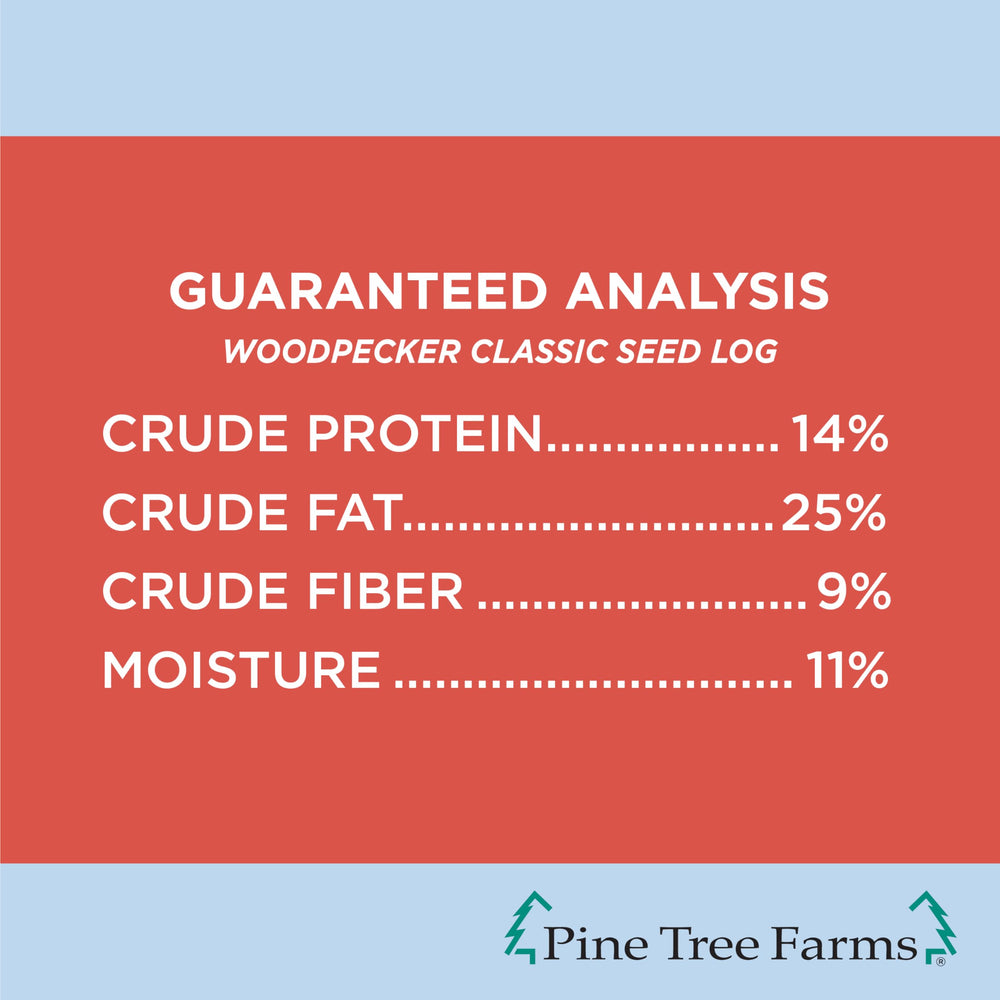 Pine Tree Farms 36oz seed log packaging shown for reference